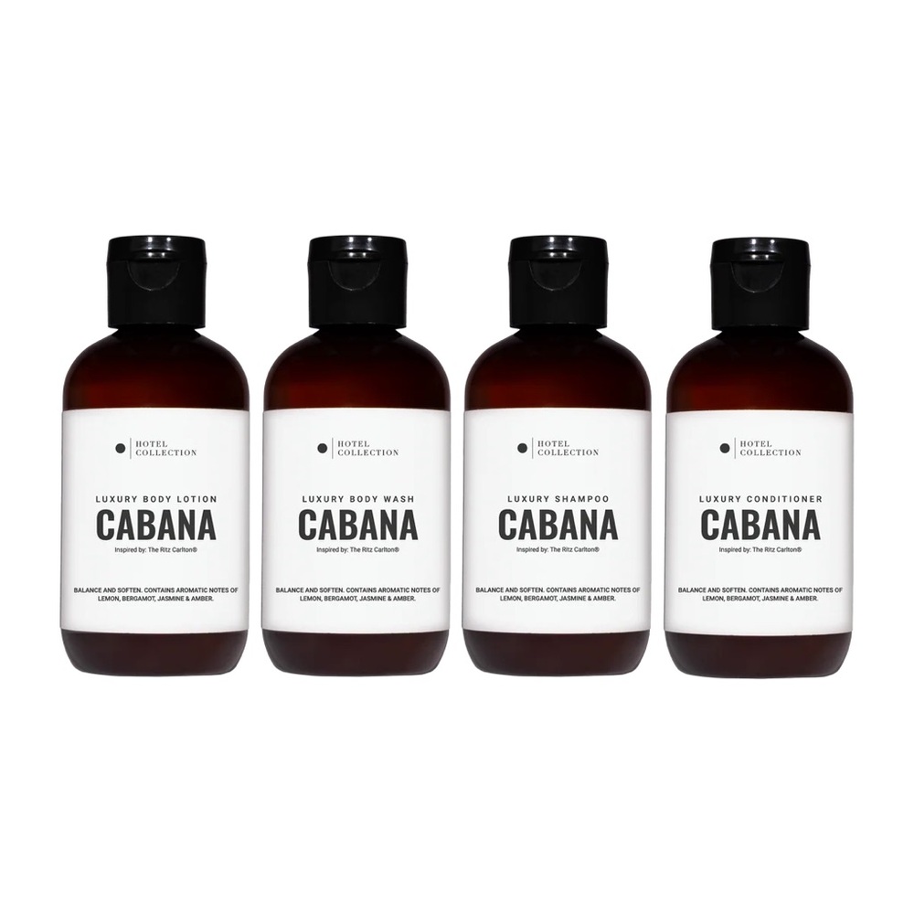 CABANA Luxury Travel Toiletries Set - HOTEL-INSPIRED TRAVEL SET of 4